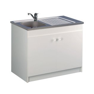 LIBERTY meuble Sous Évier Liberty 100 cm 2 portes blanc