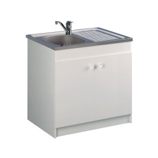 LIBERTY meuble Sous Évier Liberty 80 cm 2 portes blanc