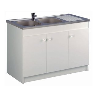 LIBERTY meuble Sous Évier Liberty 90 cm 2 portes blanc